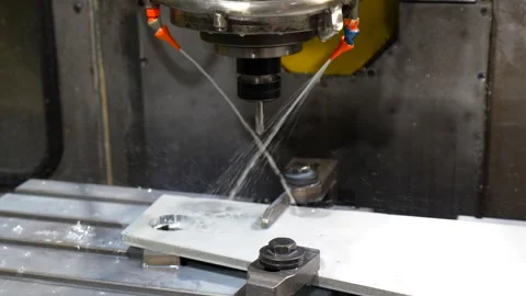 Close-up of CNC Milling Machine in a factory Stock Footage 293320590