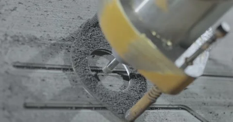 Close Up of CNC Milling Tool in Action Stock Footage 336563638