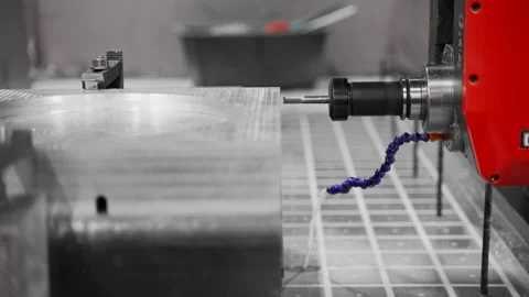 Close-up of CNC water cooling system. High technologies in metalworking Stock Footage 166811150