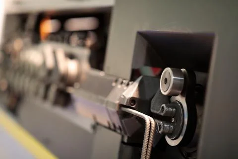Close up of CNC wire bending machine Stock Photos