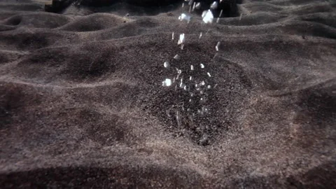 Close up of Co2 bubbles emerging from sea bed at Volcano Stock Footage 131139760