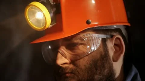 Close up of coal miners face Video stock 20492148