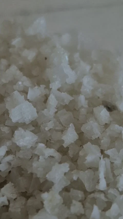 Close up of coarse sea salt crystals Stock Footage 338422791