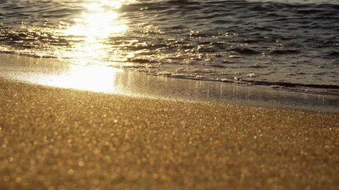 Close up of coastline at sunset Stock Footage 145509777