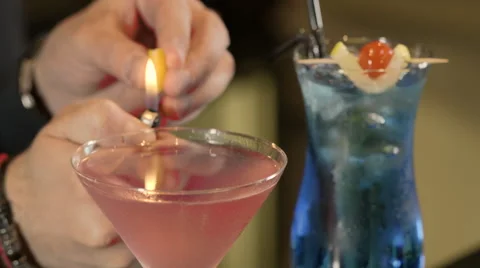 Close Up of Cocktail Preparation Stock Footage 44099988