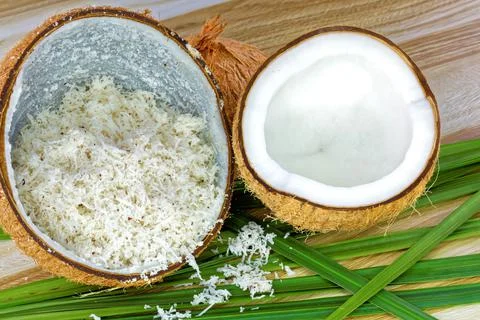 Close up of a coconut Stockfoto's