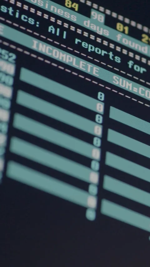 Close-Up of Code Display on Screen Highlighting Data Progress and Tracking Stock Footage 321728495