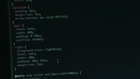 Close Up Code Screen with Different Colours Navigating Upwards with Pixel Stock Footage 234452923