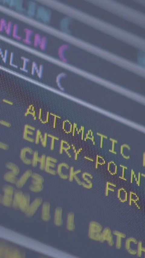 Close-Up of Code Screen Highlighting Automatic System Processes Stockbeeldmateriaal 321728317