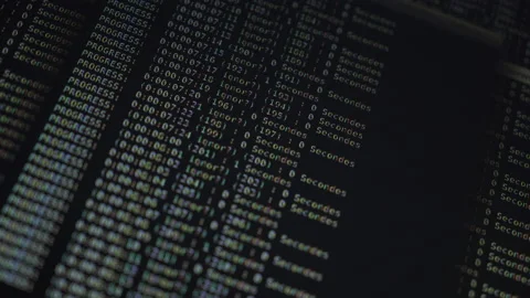 Close up of codes line flashing up Stock Footage 232403170