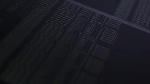 Close up of codes line flashing up Stock Footage 232403226