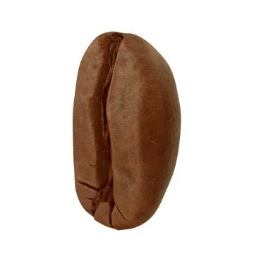 Close-Up Of Coffee Bean Over White Background. 3D illustration Stock Illustration
