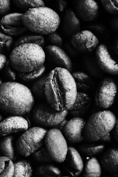 Close up of coffee beans background Stock Photos