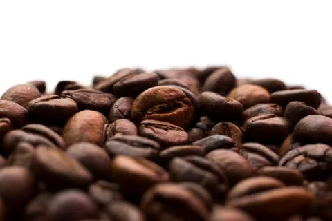 Close-up of coffee beans background. Stock Photos