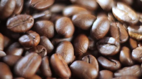 Close up of coffee beans with a grainy texture Stock Footage 300525903