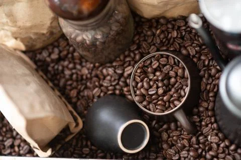 Close up of coffee beans Stock Photos