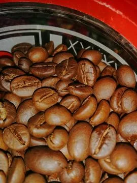 Close-up of coffee beans on table Stock Photos