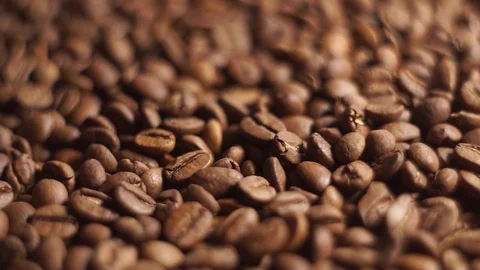 Close up Coffee Beans Tracking Shot Fallen Out Of Bag 스톡 동영상 126390959