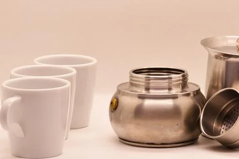 Close-up of coffee beans on white background Stock Photos