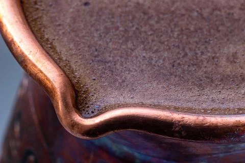 Close-up of coffee in cezve. Stock Photos
