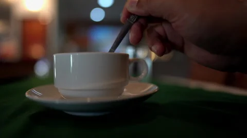 Close up coffee cup and hand of people for drinking it Stock Footage 140733407