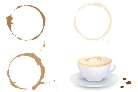 Close up of coffee cup stains Stock Illustration