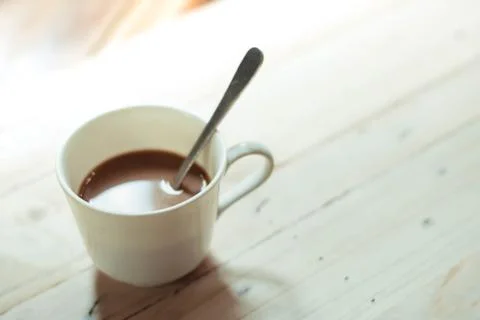 Close up coffee cup on the table. Stock Photos