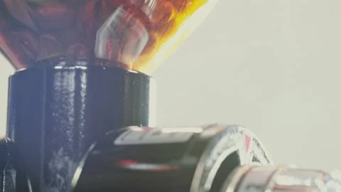 Close-Up of Coffee Grinder Dispensing Freshly Ground Coffee Stock Footage 138251685