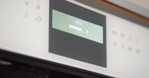 Close up of coffee machine control panel... | Stock Video | Pond5