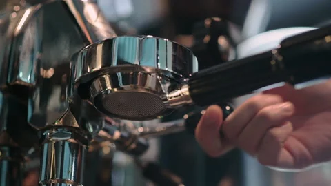 Close up of coffee machine is making fresh coffee Stock Footage 137084389