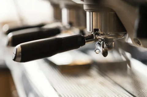 Close up coffee machine 스톡 사진
