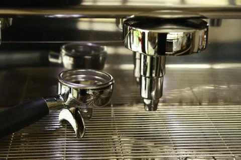 Close up of coffee machine preparing Stock Photos