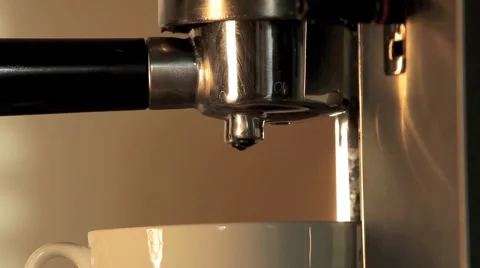 Close up coffee maker machine with white coffee cup Stock Footage 45426426