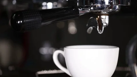 Close up coffee maker machine with white coffee cup Stock Footage 71026022