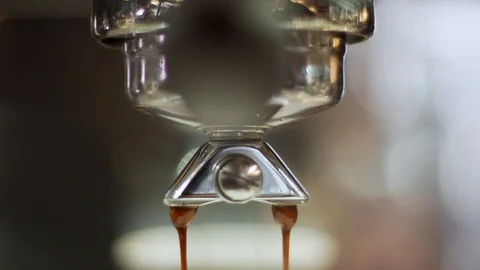 Close up of coffee maker making coffee in slow motion, Portugal Stock Footage 129067687
