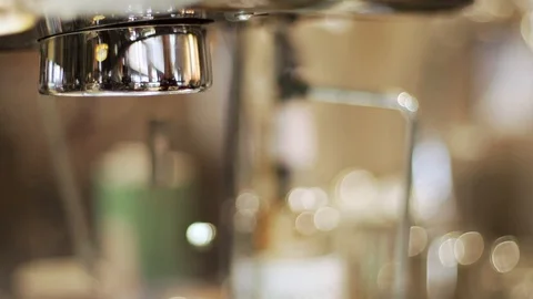 Close up of coffee maker making coffee in slow motion, Portugal Stock Footage 129068400