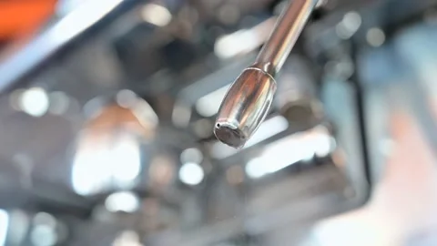 Close up of Coffee shop worker preparing coffee on steam espresso coffee machine Stock Footage 145845888