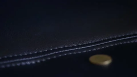 Close up coins with macro lens motion coins falling. Stock Footage 148916001