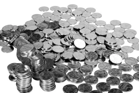 Close-up of coins 스톡 사진