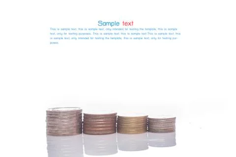 Close-up coins to stack of coins Foto stock