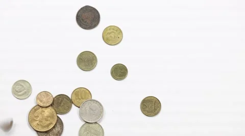Close Up Coins In Time-Lapse Stock Footage 61124578