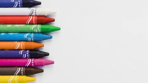 Close up collection crayons. High quality photo Stock Photos