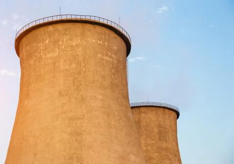 Close up of the colling towers Stock Photos