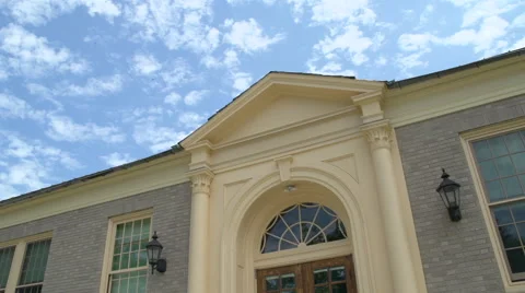 Close up of colonial style building Stock Footage 56873756