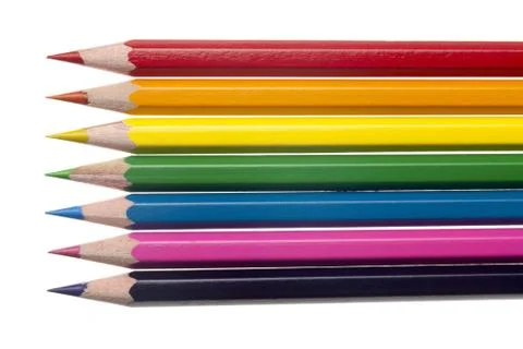 Close up of color crayons Stock Photos