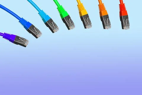 Close-up of colored Cable for connecting inverter control panel, VE-Interface Stock Photos