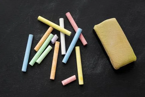 Close up colored chalk with sponge close up colored chalk with sponge Copy... 写真素材