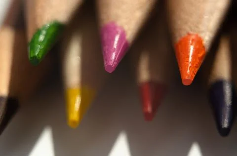 Close-up colored pencils, abstraction of objects. minimalism Foto stock