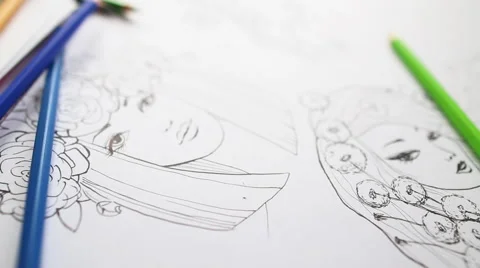 Close-up colored pencils, dolly shot Vídeo Stock 40617848