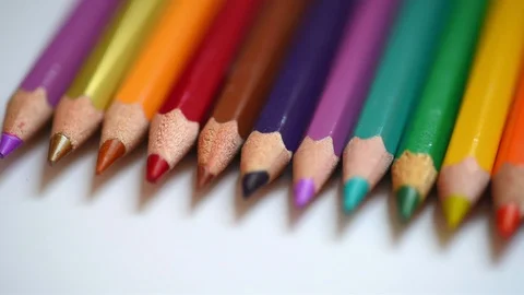 Close up of colored pencils (with slider) Stock Footage 109795902